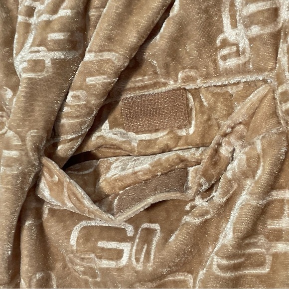 GODBODY XL HIP HOP VELOUR Tan 2 Piece Track Suit with Black Racing Stripes - Picture 15 of 16